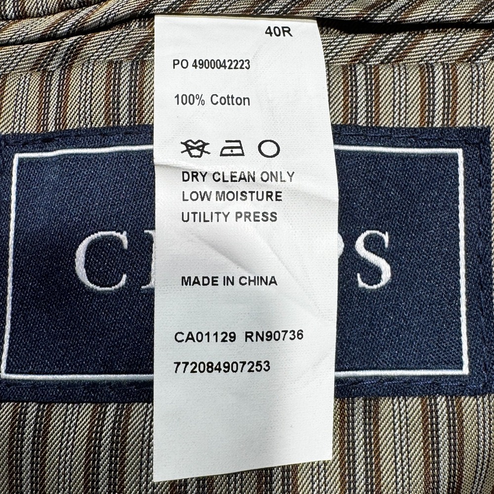 CHAPS Men's Corduroy Sport Coat Blazer Elbow Patches Black Size 40R - Picture 7 of 7